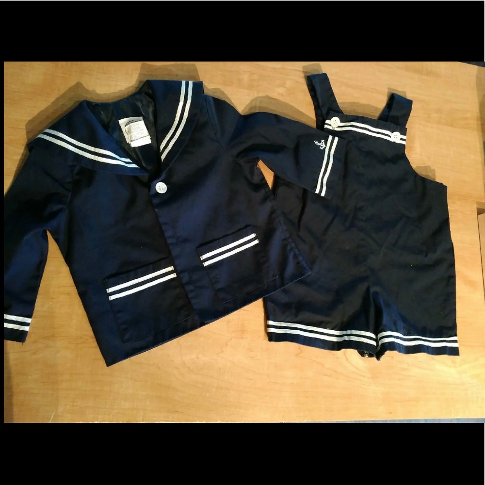 Vintage boutique 12 month Sailor outfit - blazer and onesie